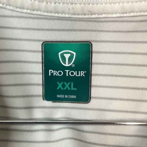 Pro Tour Mens Golf Polo Shirt XXL Striped Short Sleeve Collared Shirt - Picture 11 of 13